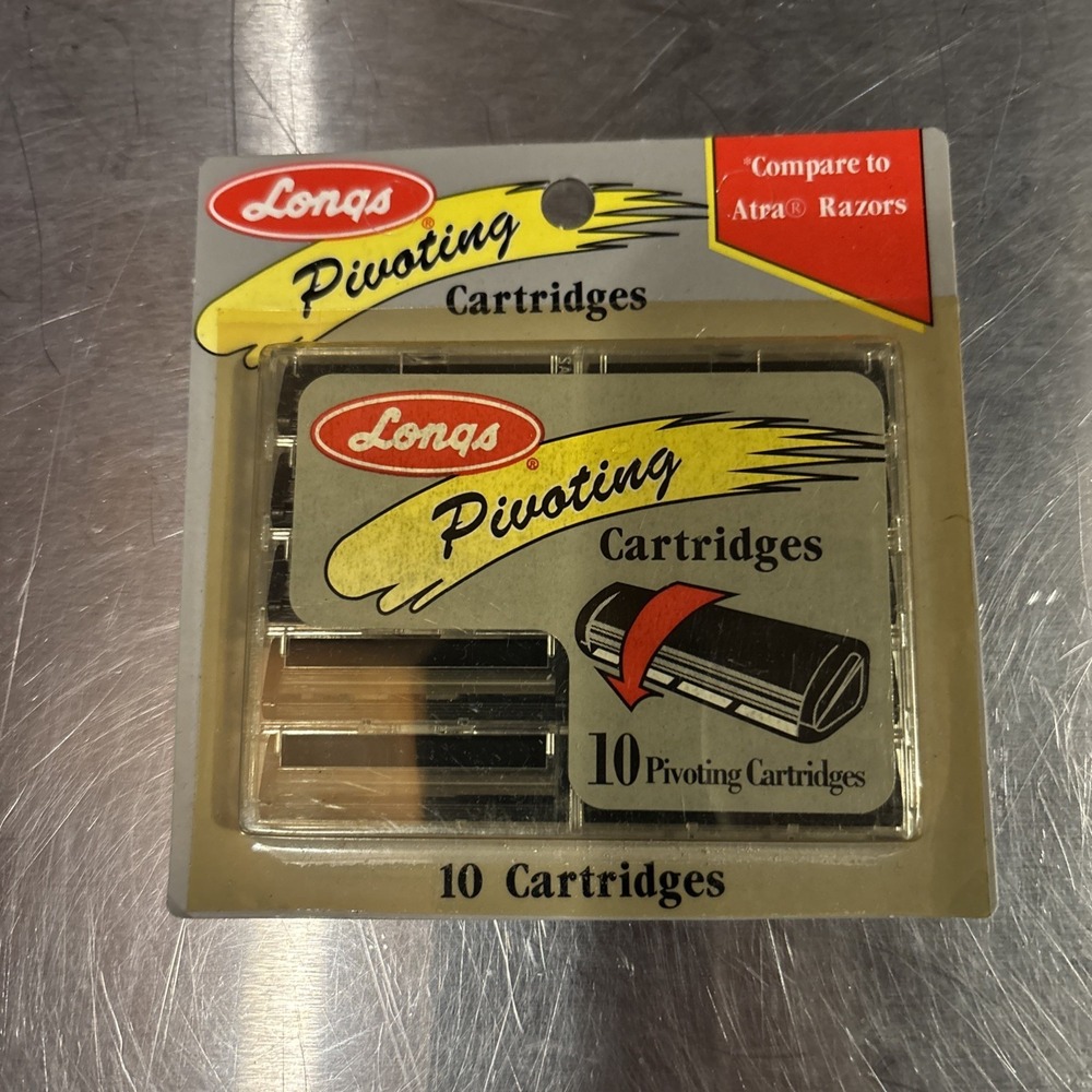New Vintage Longs 10 Shaving Pivoting Cartridges Twin Razor Blades Generic Atra